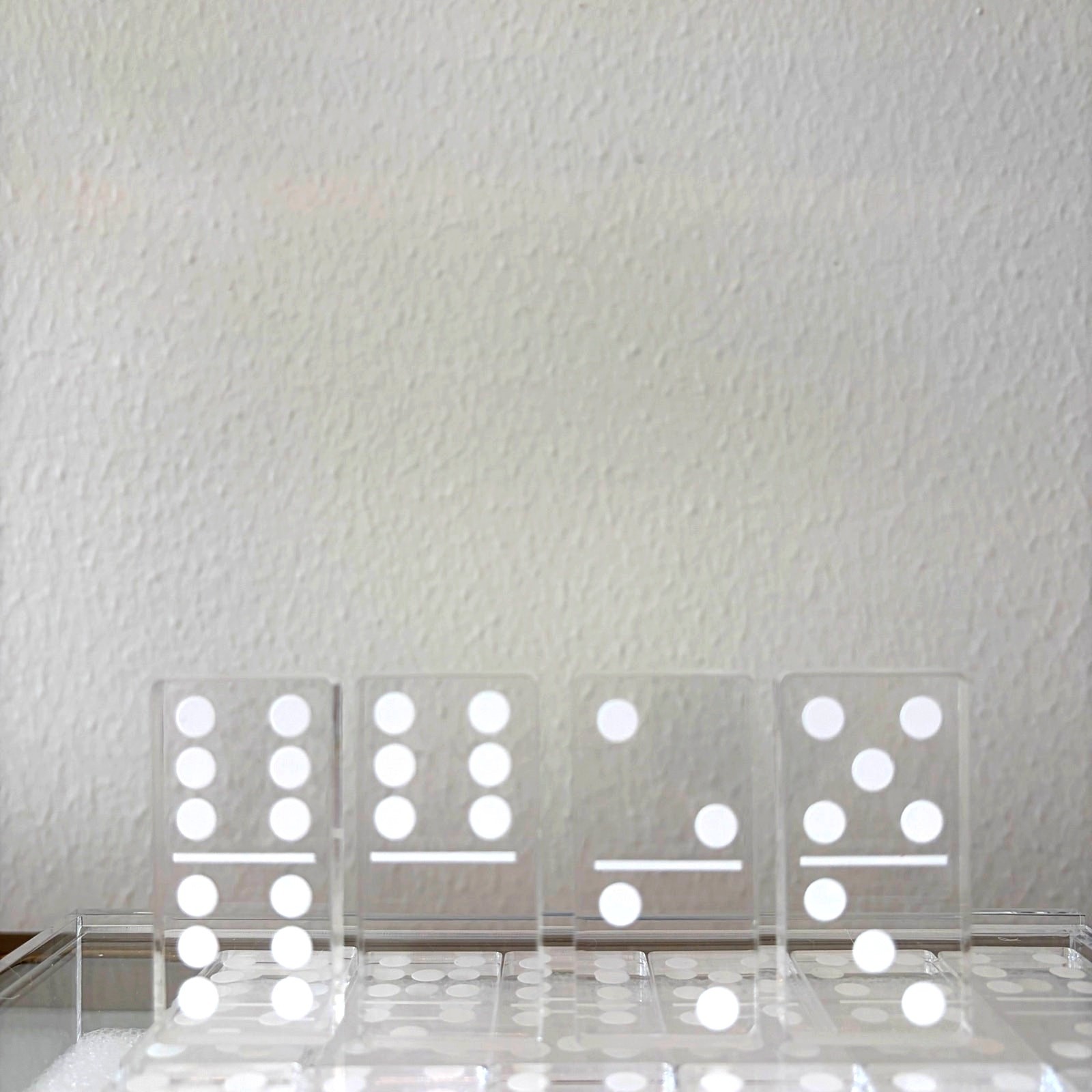 Clear Acrylic Dominoes Game Set in Case 4×7 by Sagebrook Home NEW