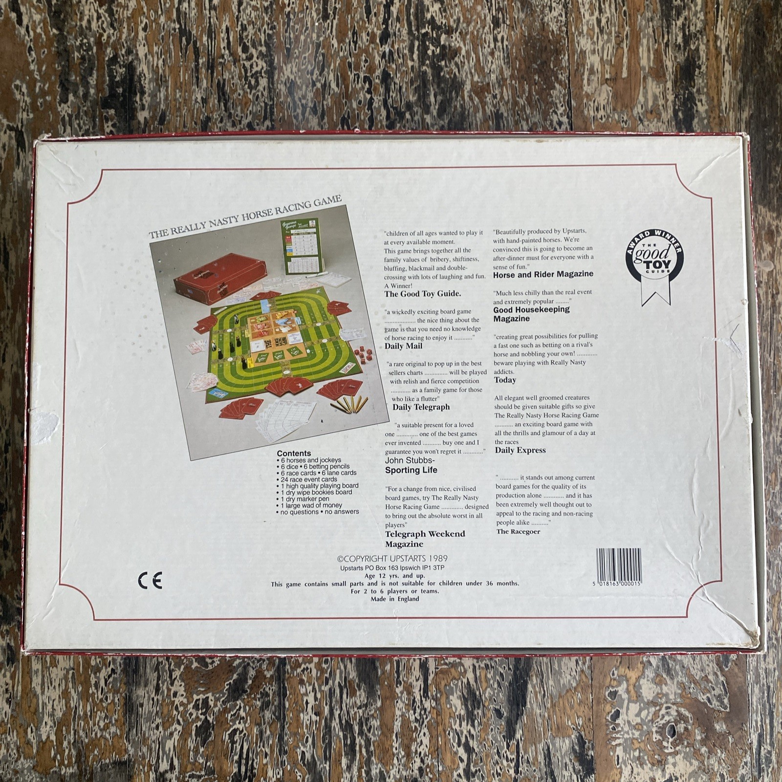 The Really Nasty Horse Racing Game Race Board Upstarts UK 1989