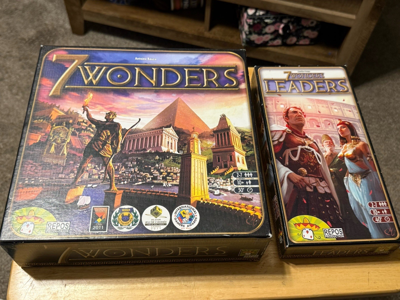 7 Wonders Board Game With Leaders Expansion 2-7 Players Complete And New