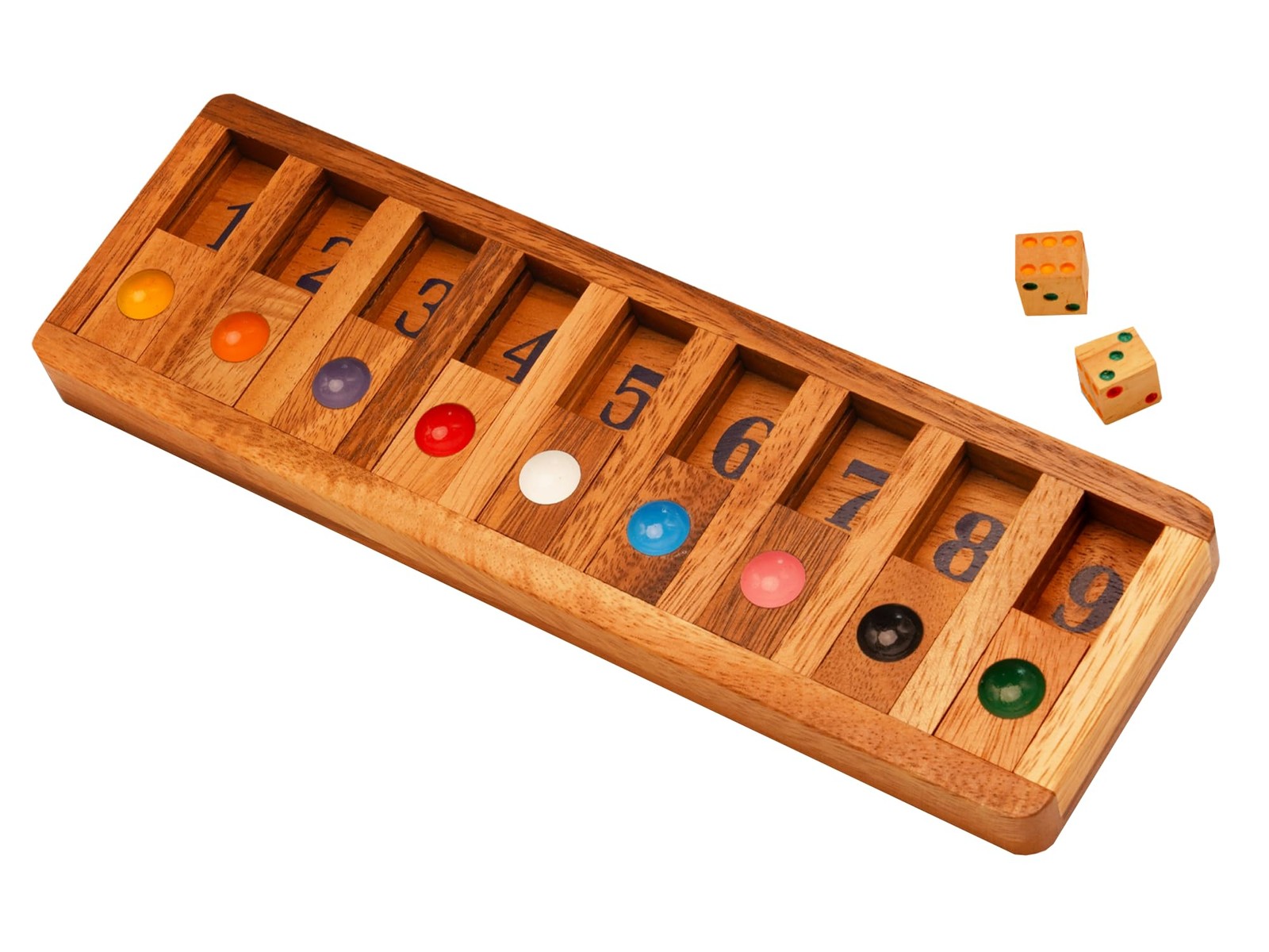Shut The Box Board Games with Math Lover Player Wooden Box of Brain Teaser Pu…