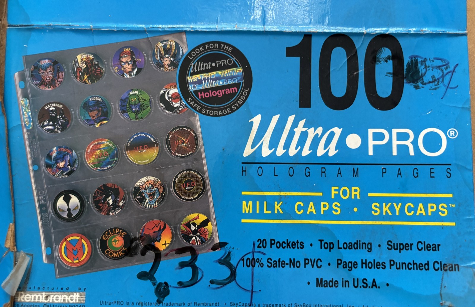 21 HOLOGRAM PAGES POGS MILK CAP Holds 20 each 60 POGS INCL UDED VINTAGE NEW