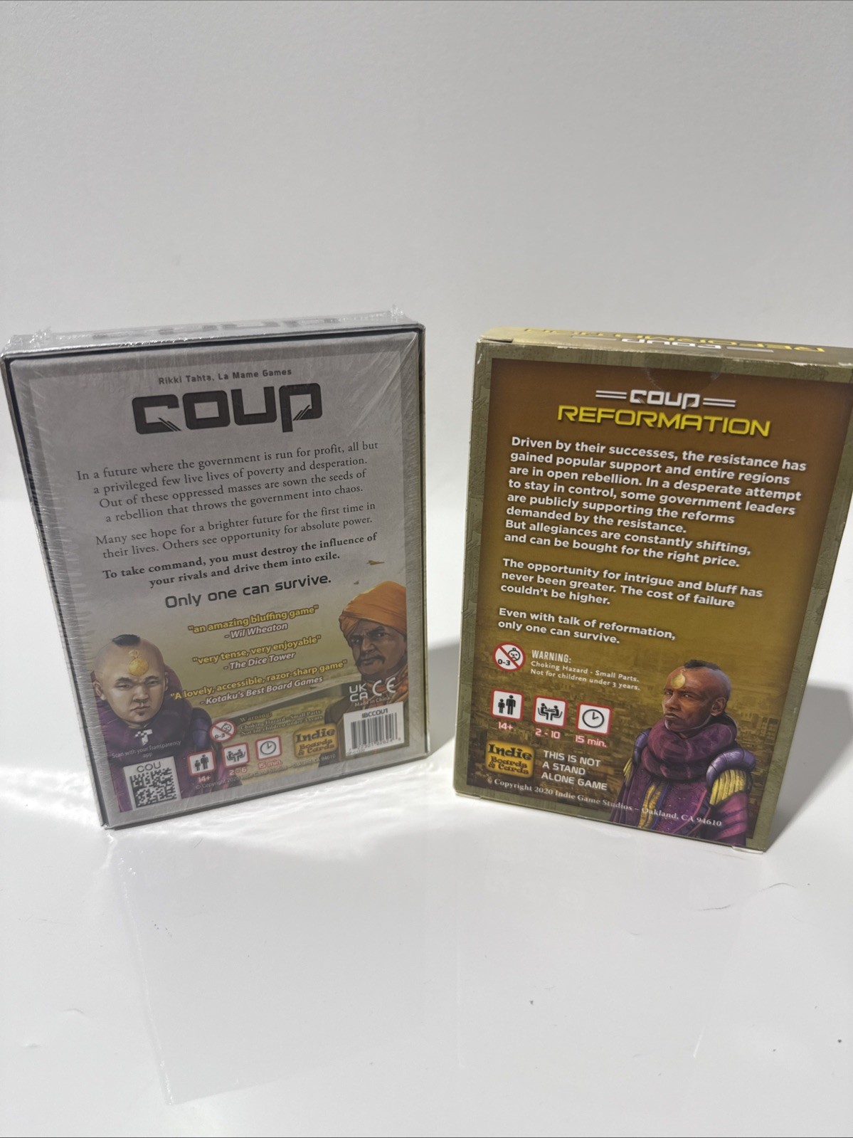 NEW Coup Dystopian Universe + Reformation Expansion Lot Indie Boards & Cards