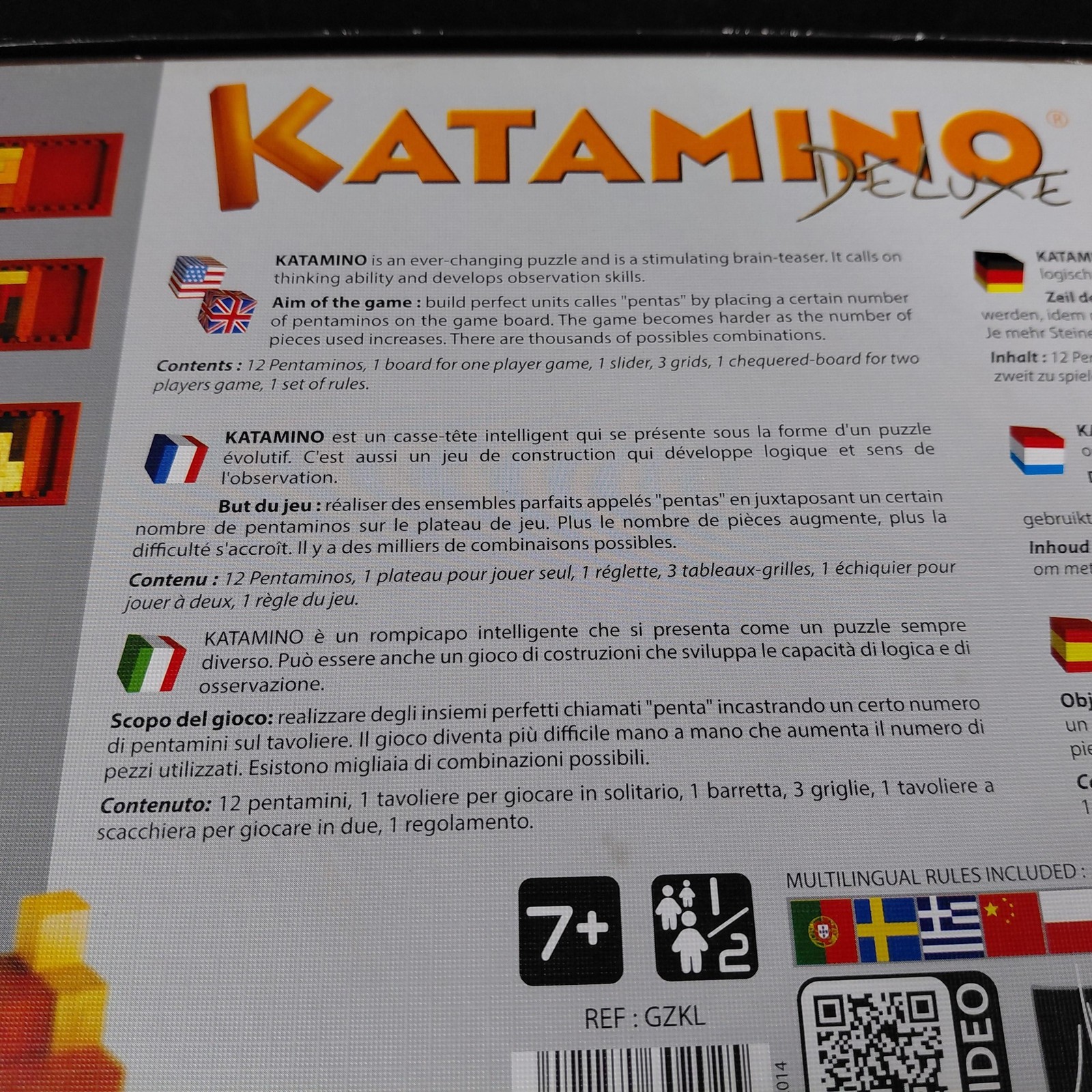 Katamino Deluxe Board Game Gigamic 1993 Strategy Puzzle 1-2 Player 7+ Complete