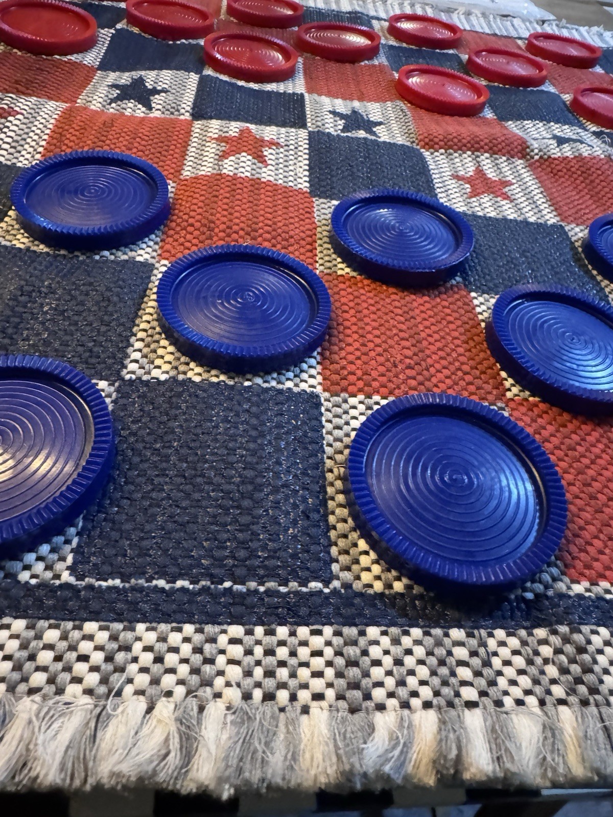 Multiflex Large Checkers Set Game for Indoor/Outdoor – Patriotic Special Edition