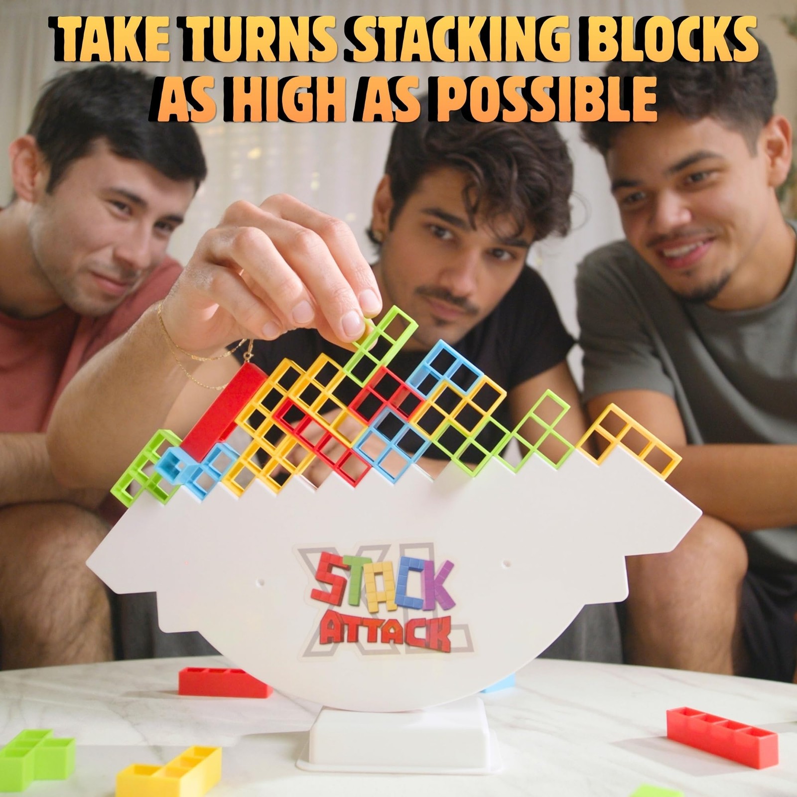 Stack Attack XL Tower Game, Giant Tabletop Games for Kids & Adults, Family Ga…