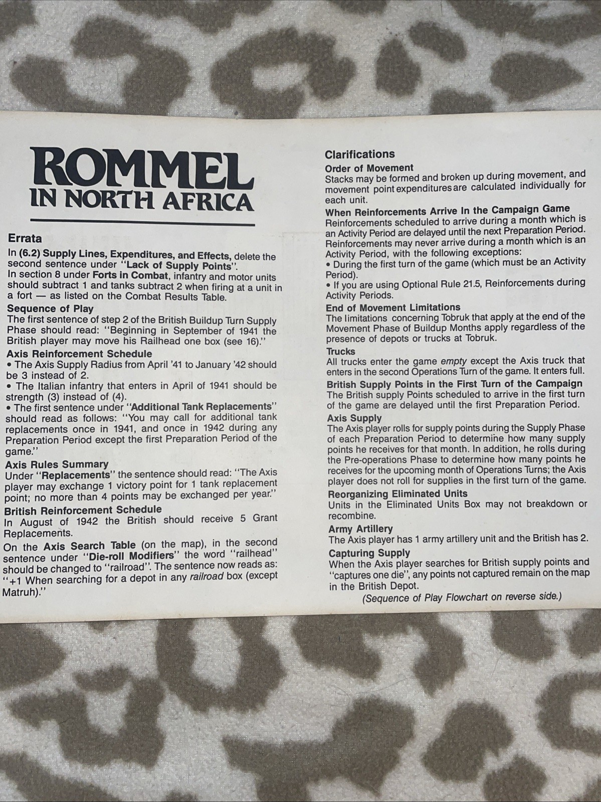 West End Games. 1986. Rommel In North Africa. Punched VGC.