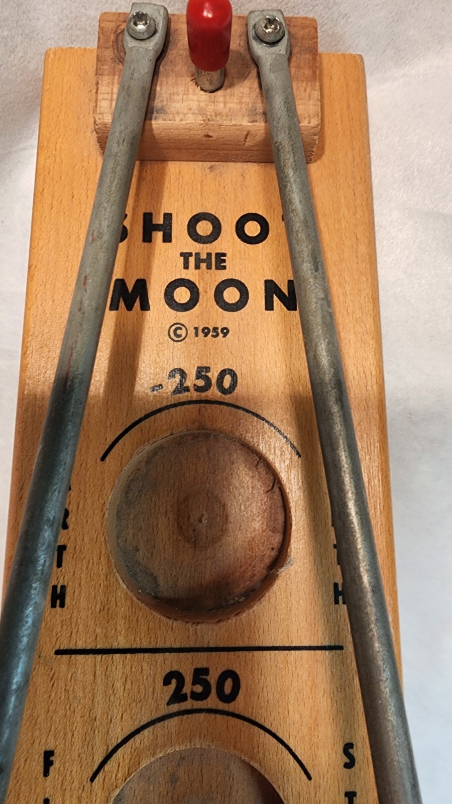 Vintage wooden 1959 Drueke Shoot the Moon Skill Game, no ball