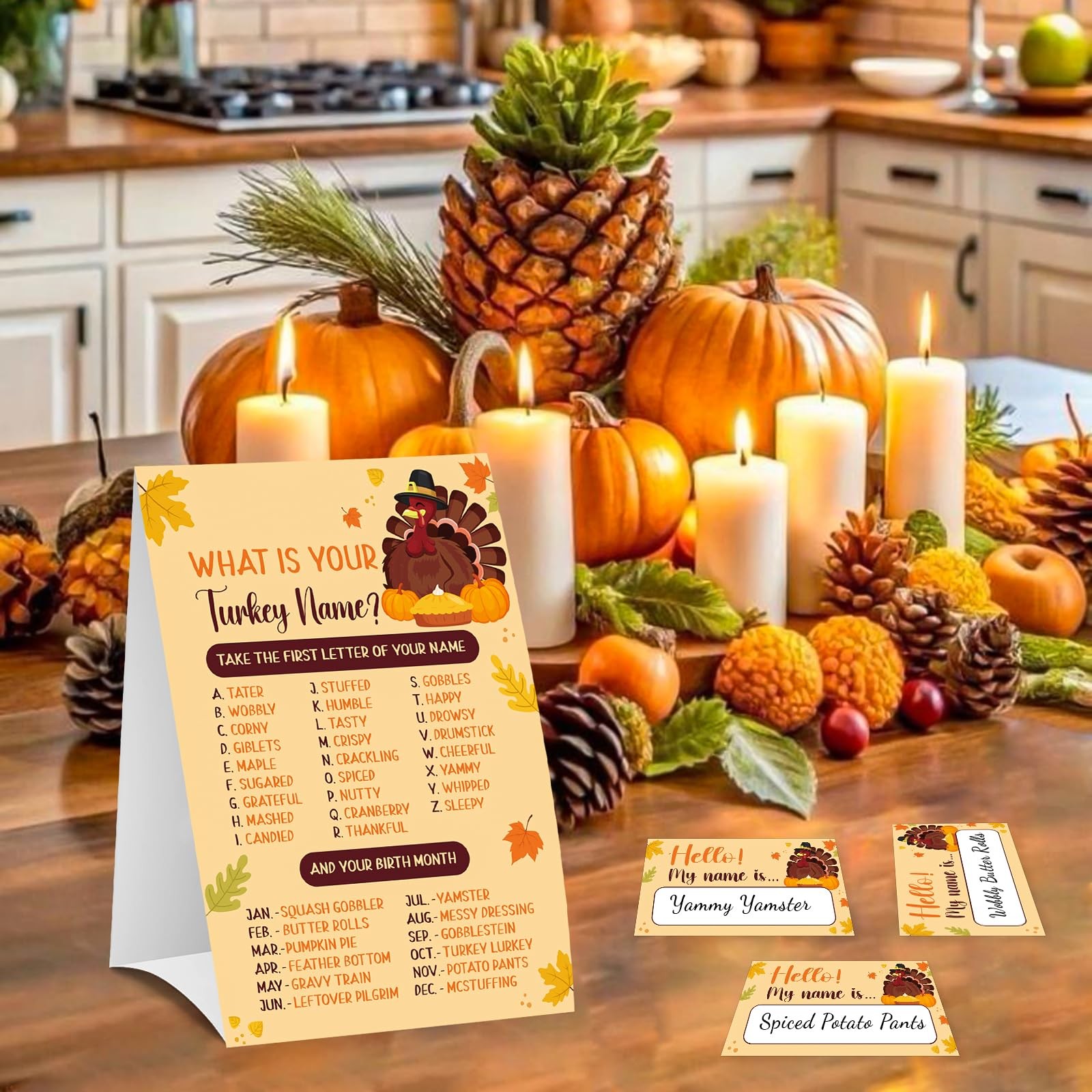Thanksgiving Games for Family Adults Office Large Groups Orange, Red, Brown