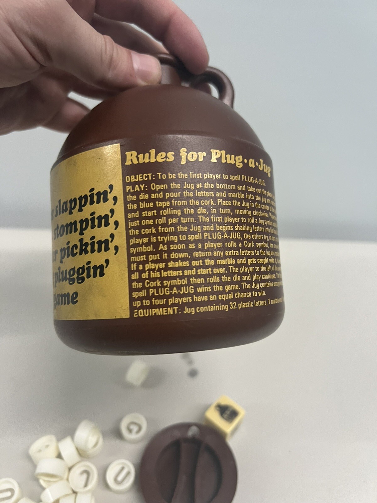 Plug a Jug 1969 Game Dice Incomplete USA Parker Bros Words Free Shipping