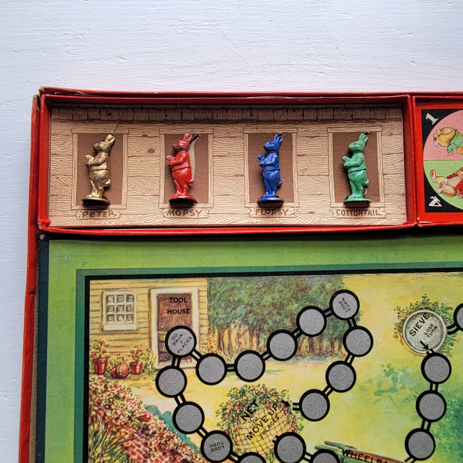 Antique Vintage Peter Rabbit Racing Board Game Sam Gabriel VG