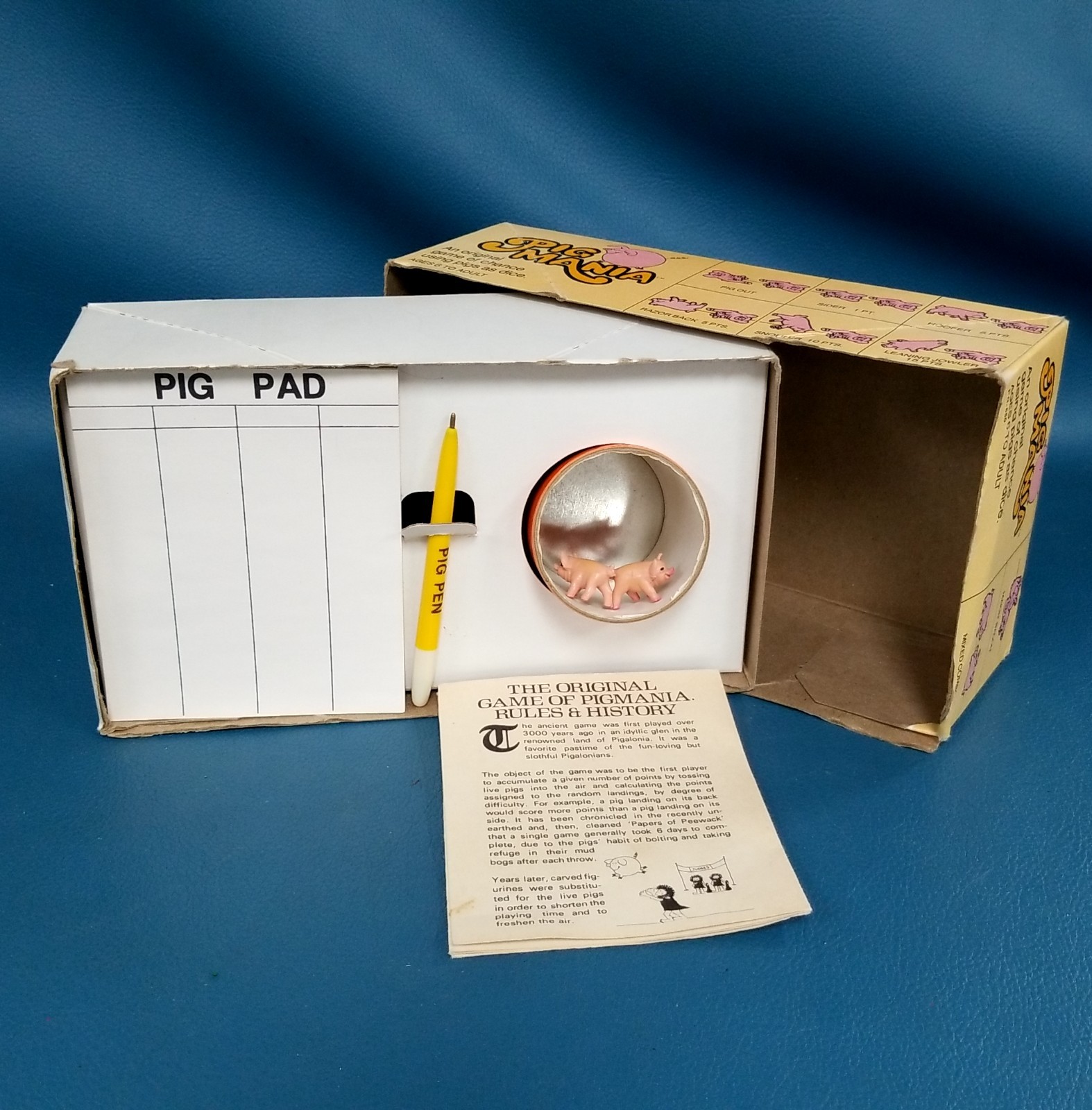 Vintage 1977 Pig Mania Original Game of Chance Family Game Night