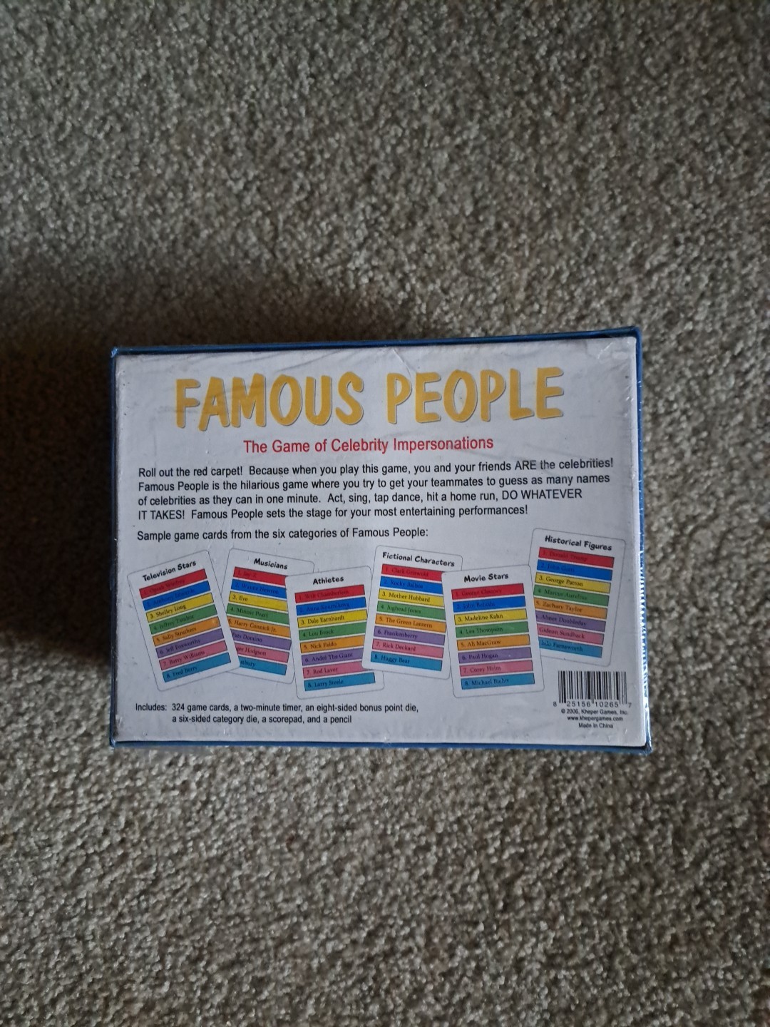 Famous People Game of Celebrity Impersonations Ages 8+ 4-16 Players SEALED