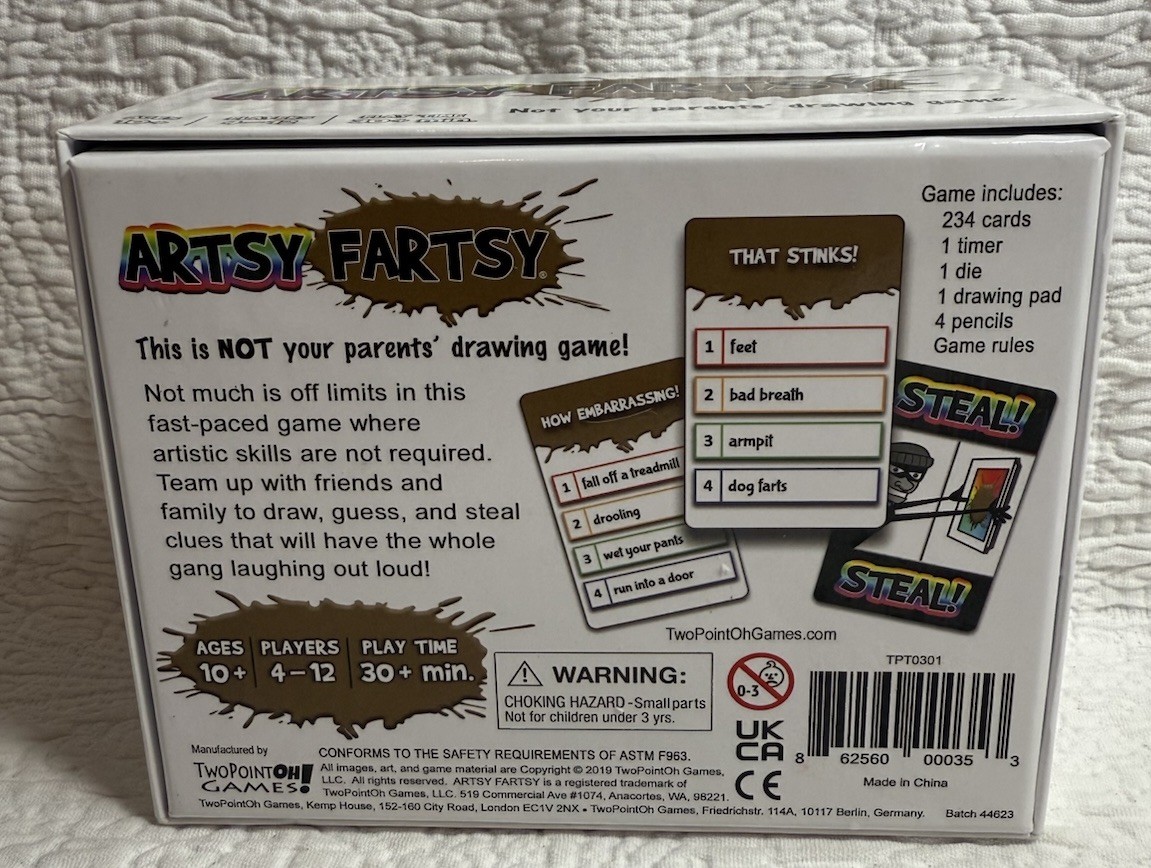 ARTSY FARTSY – Not Your Parents’ Drawing Game by TwoPointOh Games ~ NEW SEALED