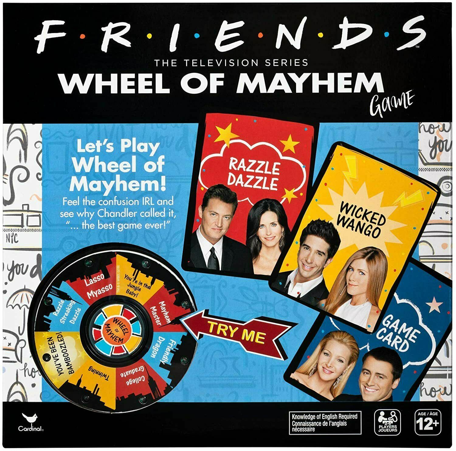 Friends TV Show, Wheel of Mayhem Game Teens & Adults Party Fun Electronic Spin