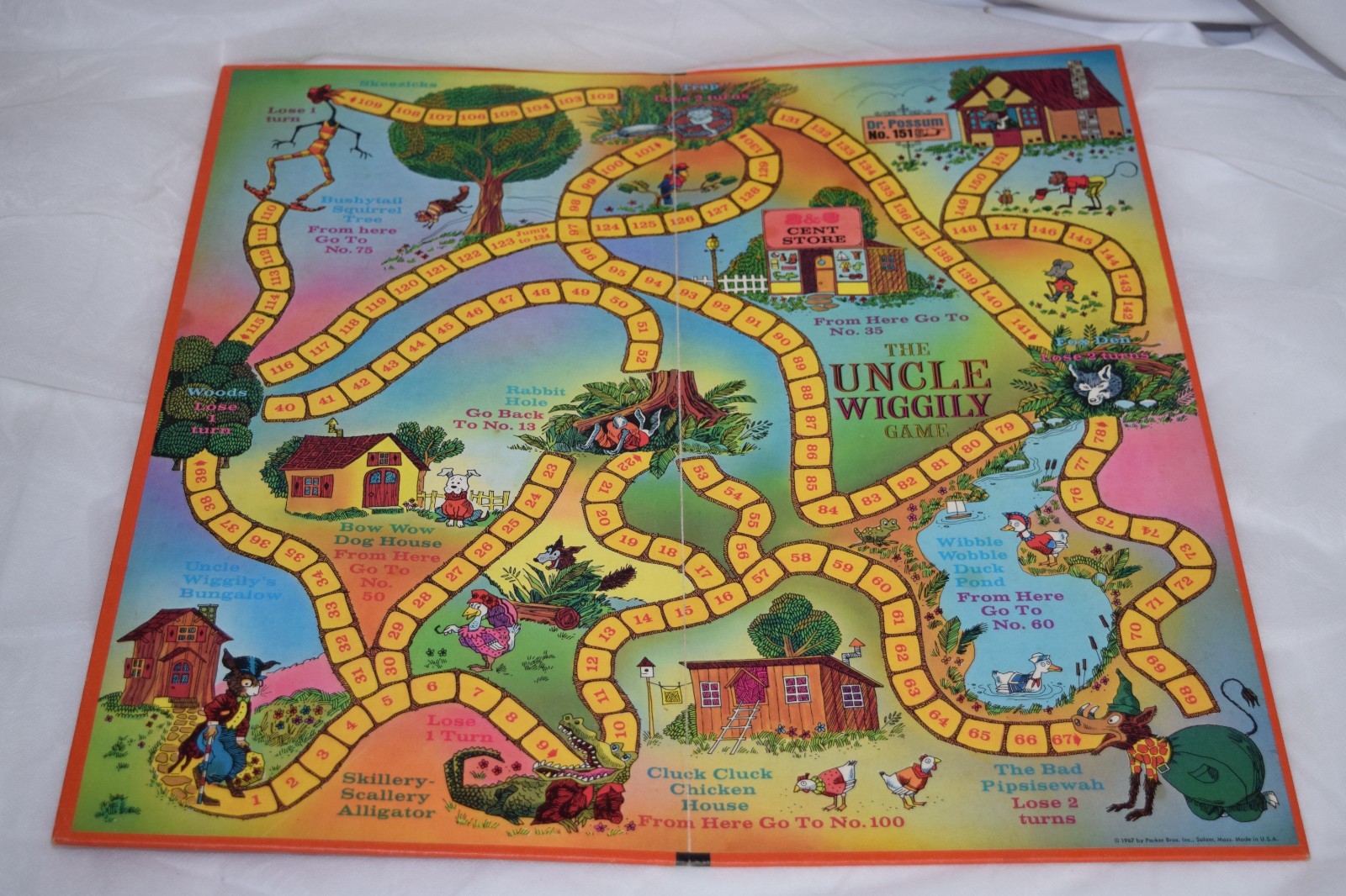 Vintage 1967 Uncle Wiggily Board Game Parker Brothers 100% Complete GUC