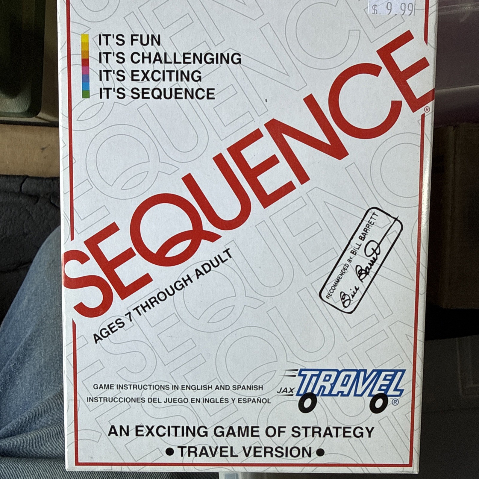 Jax Sequence Board Game 1994 Travel Version An Exciting Game of Strategy NEW