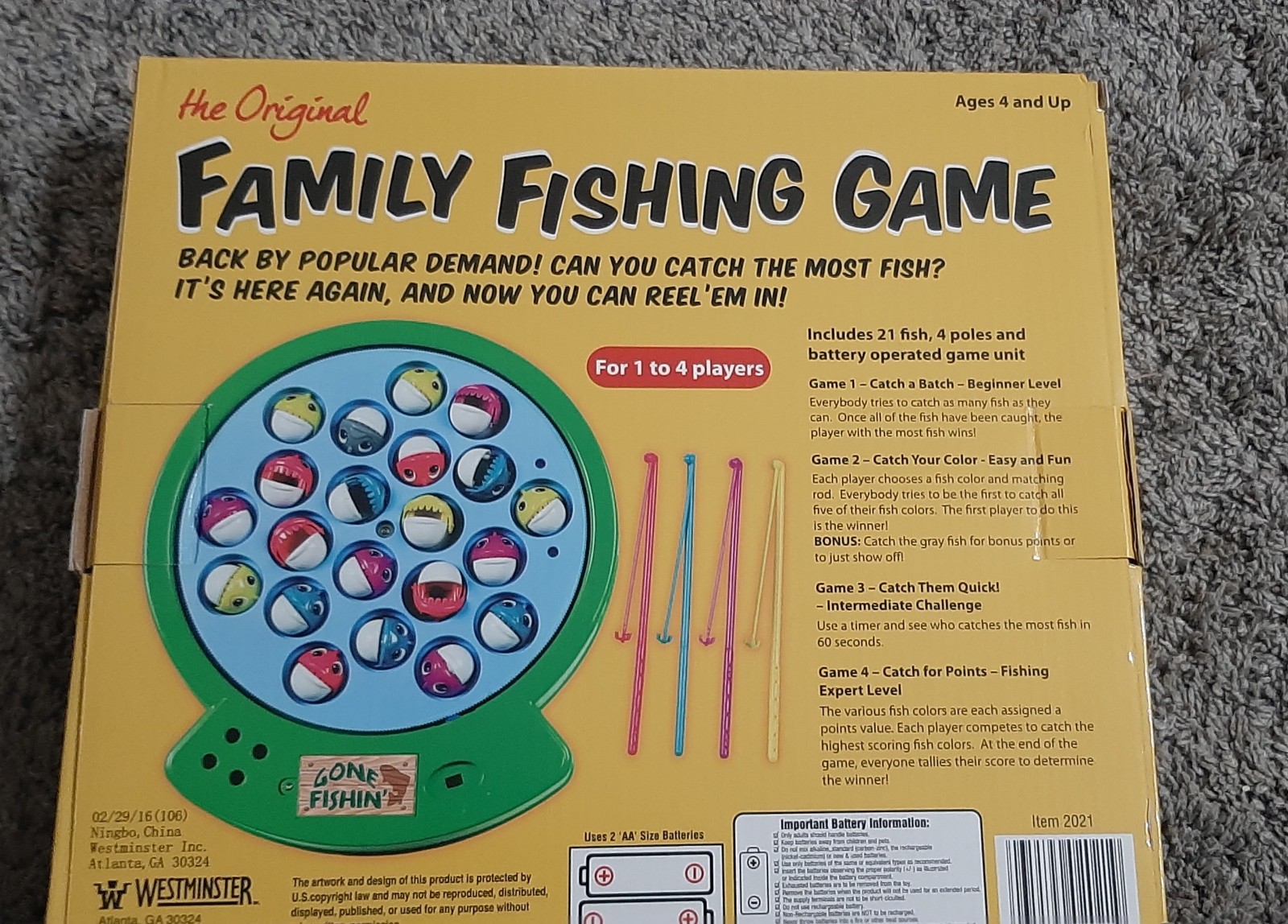 The Original Family Fishing Game Battery Operated Multiple Modes Ages 4-7