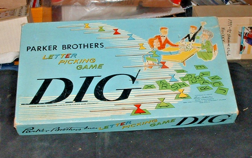 VINTAGE 1959 DIG LETTER PICKING GAME PARKER BROS Game Room Decor