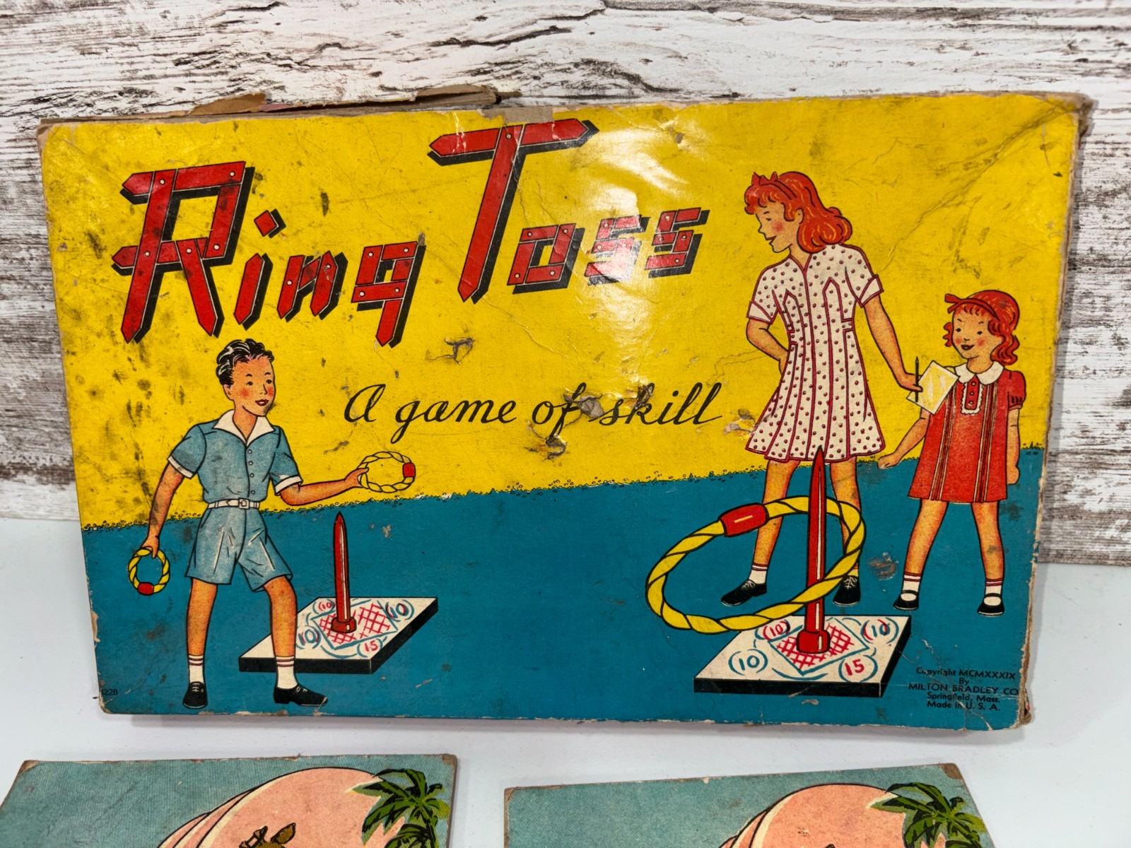 Vintage 1939 Milton Bradley Ring Toss Game 2-3 Players Complete Set 4228