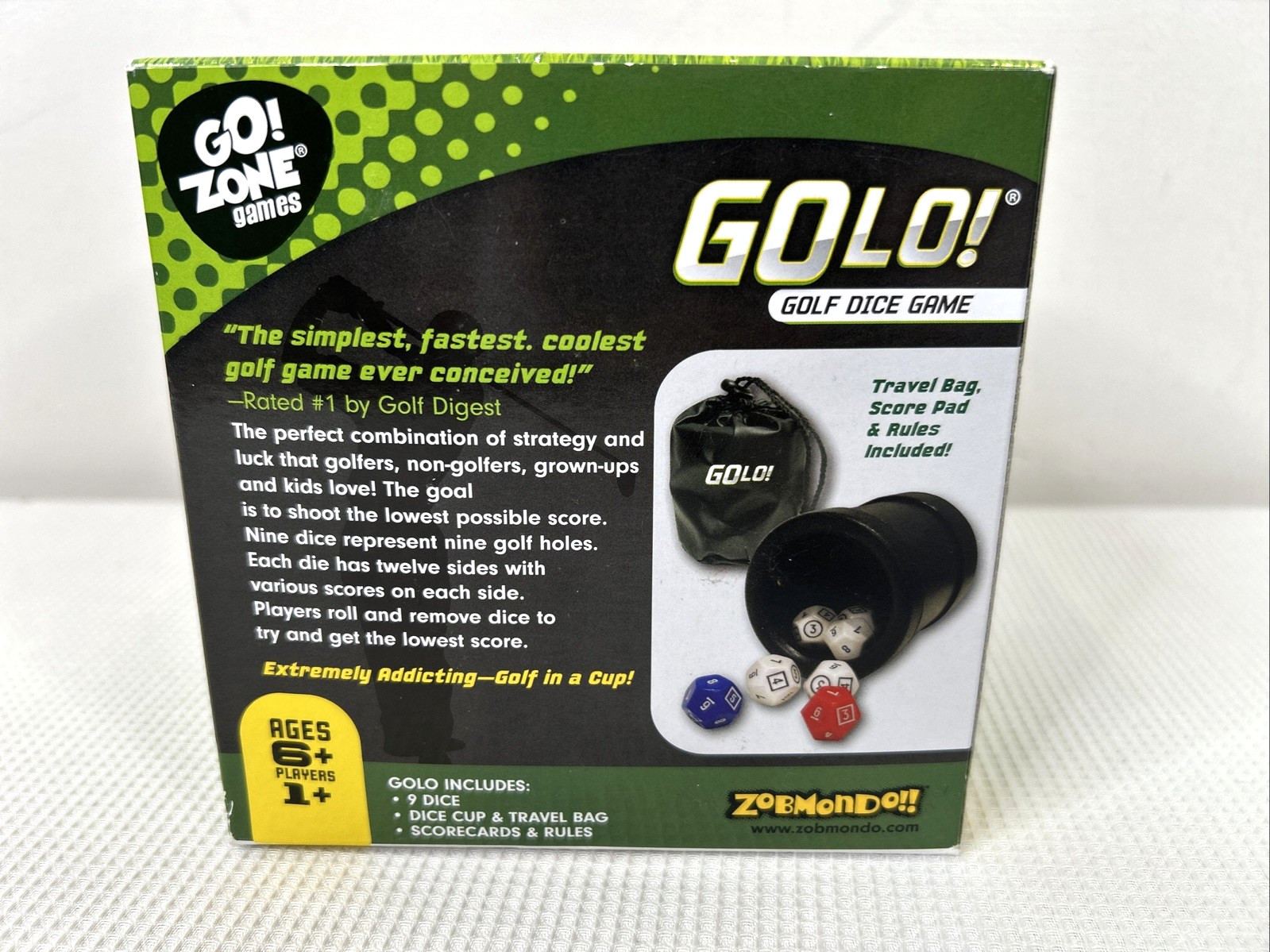 GoLo Tabletop Golf Dice Game Travel Size Dice Game For Ages 6+ EUC 1+ Players