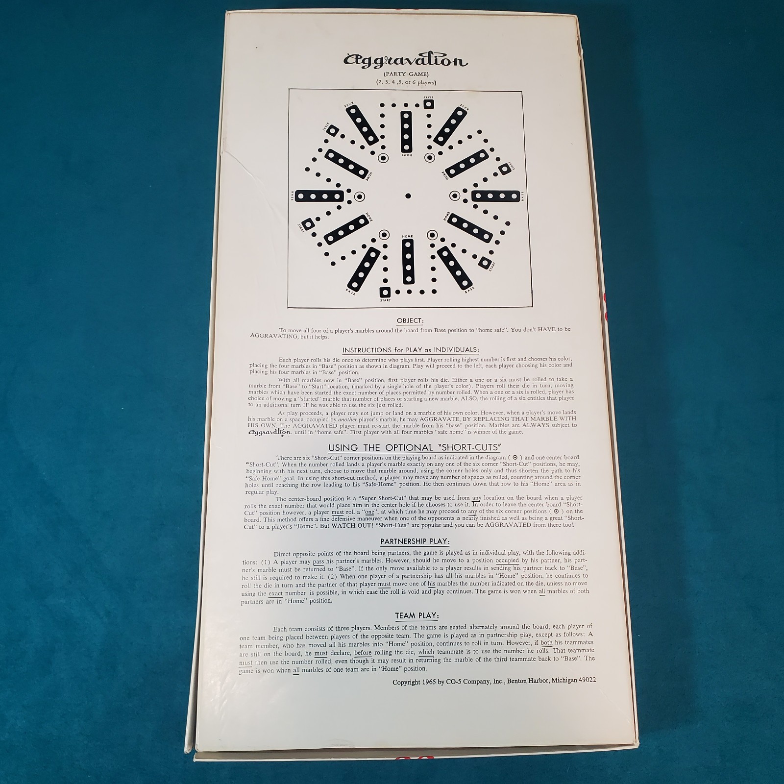 Aggravation Board Game 1965 VINTAGE COMPLETE CO-5 Company