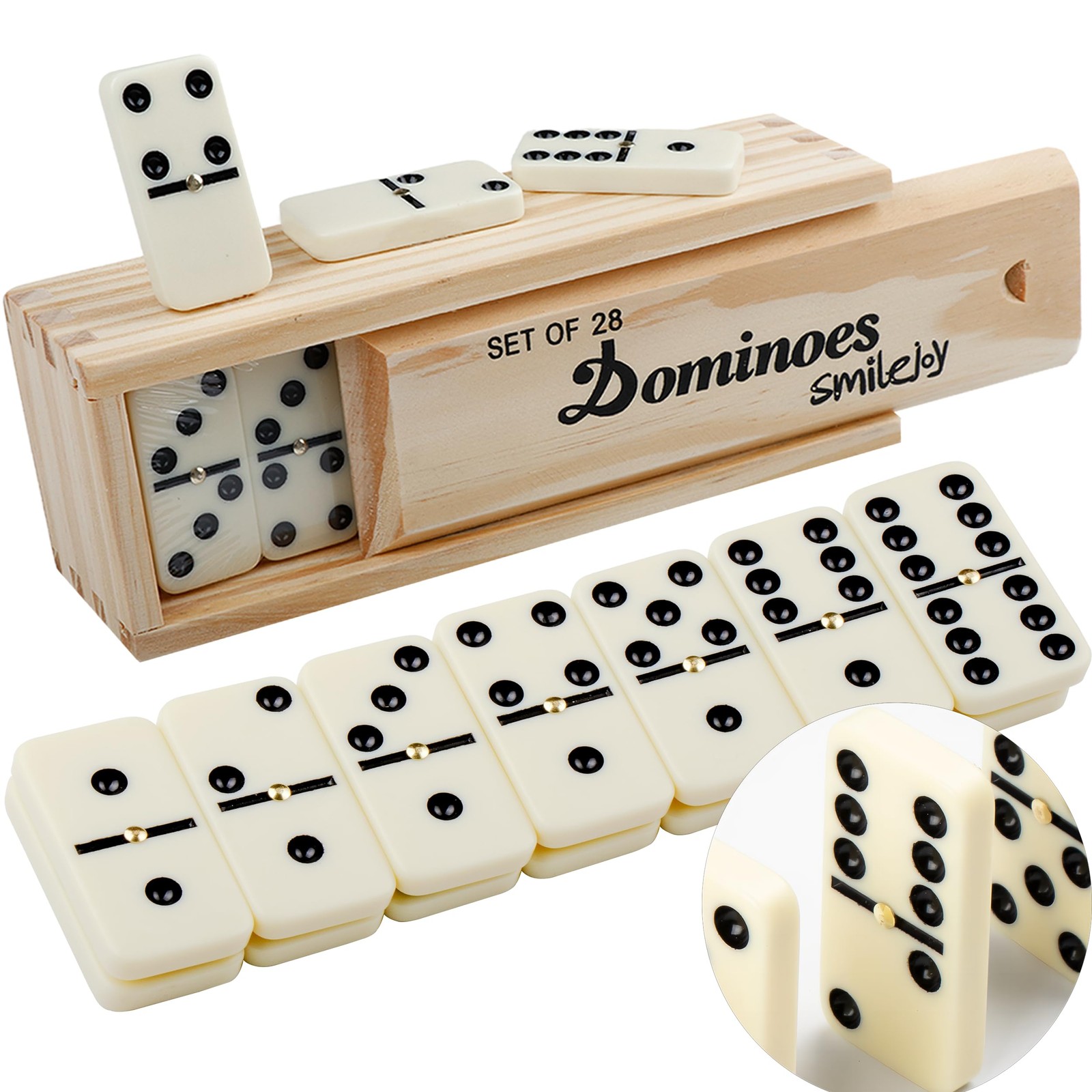Dominoes Set for Adults, Domino Set for Classic Board Games Double 6 Domino