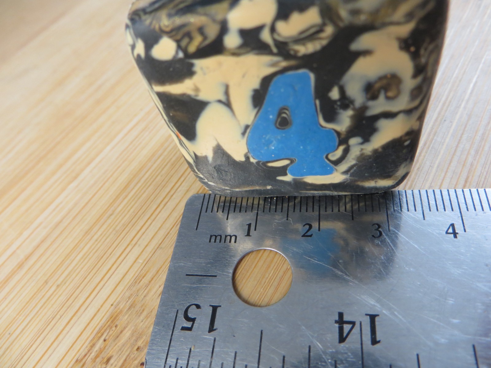 Jena’s Handmade Backgammon Doubling Cube Blue Tan Sterling Silver Wild Cat #410