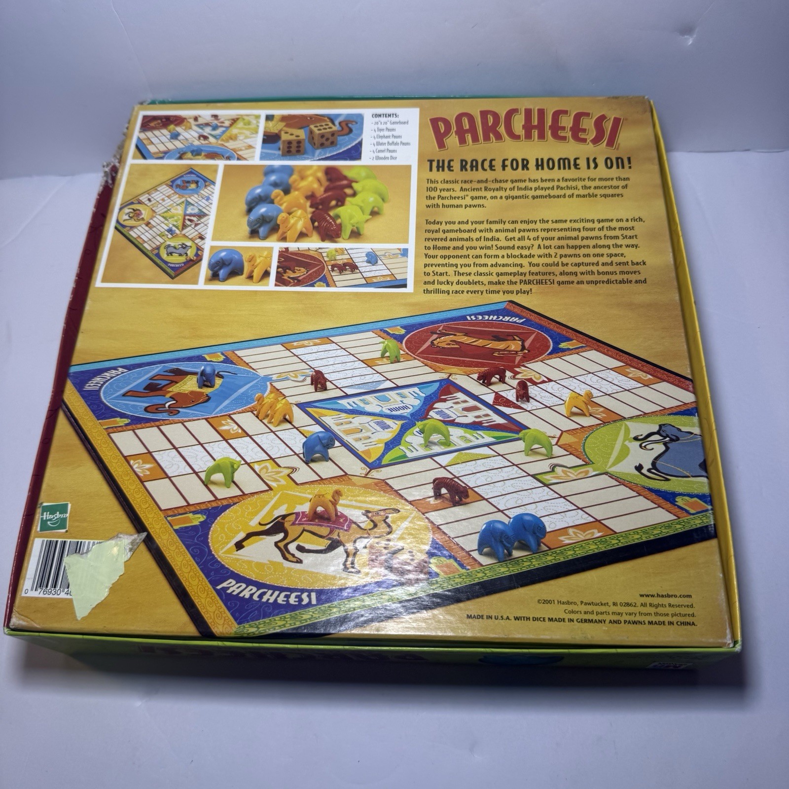 Parcheesi Board Game The Classic Game of India Animal Edition 2001 100% Complete