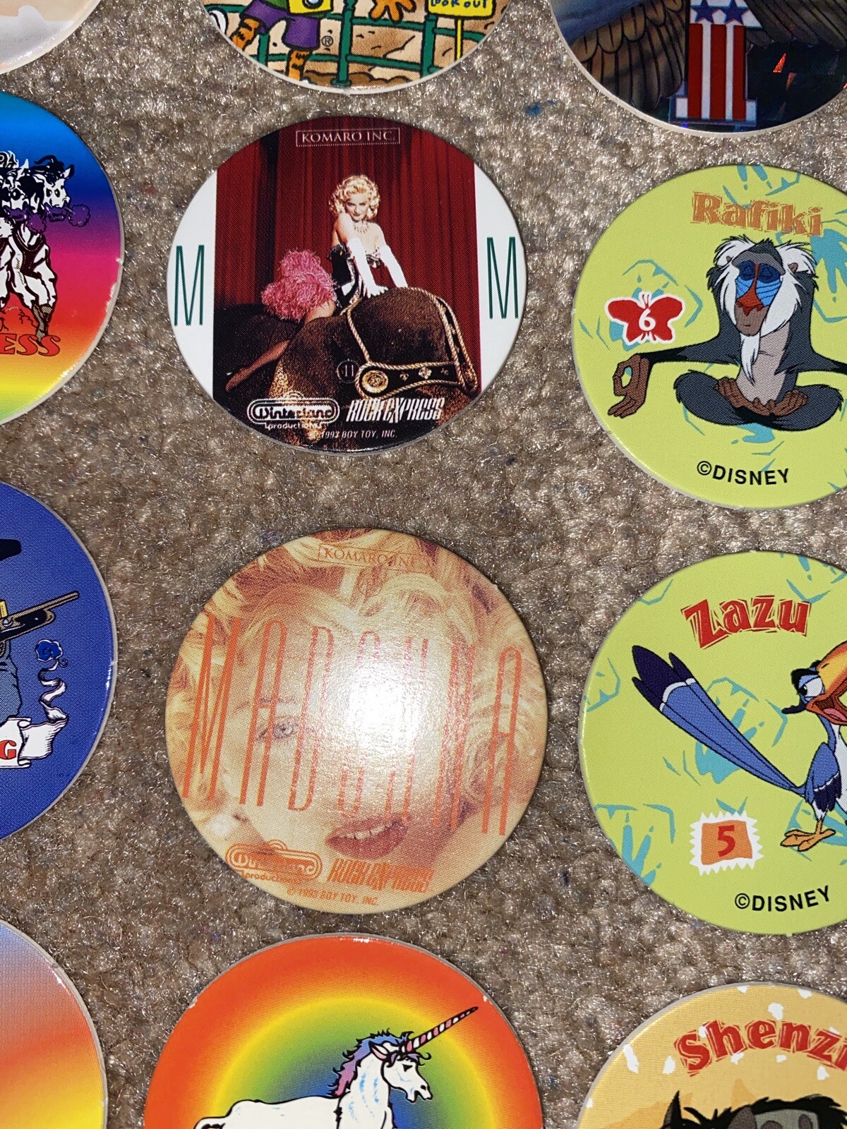 Set of 37 Miscellaneous Pogs 1990s