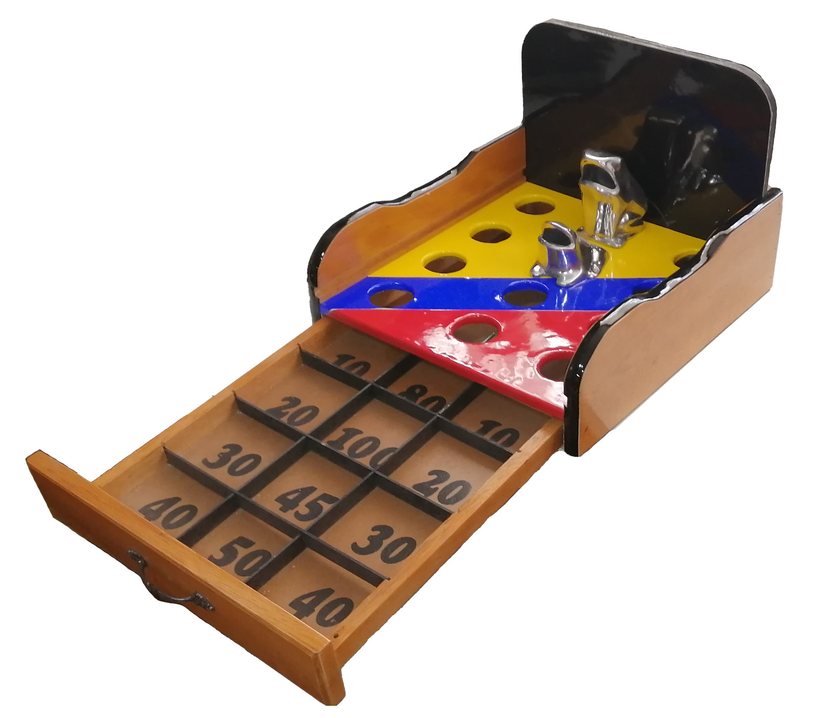 Juego de Sapo Rana Portátil Colombia Con Argollas y Tablero de Puntuación