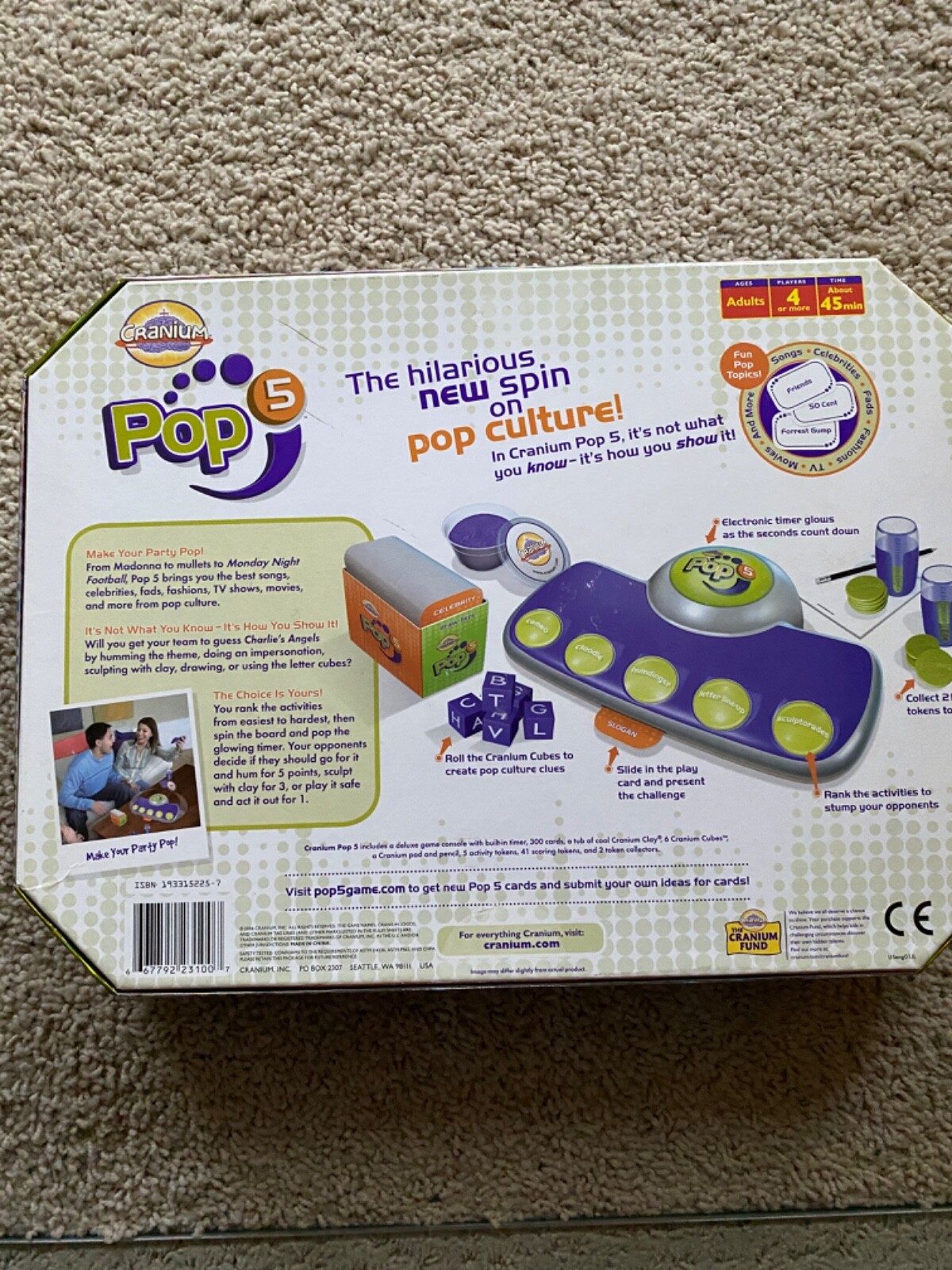 Cranium Pop 5 Adult Pop Culture Trivia Console Family Party Board Game