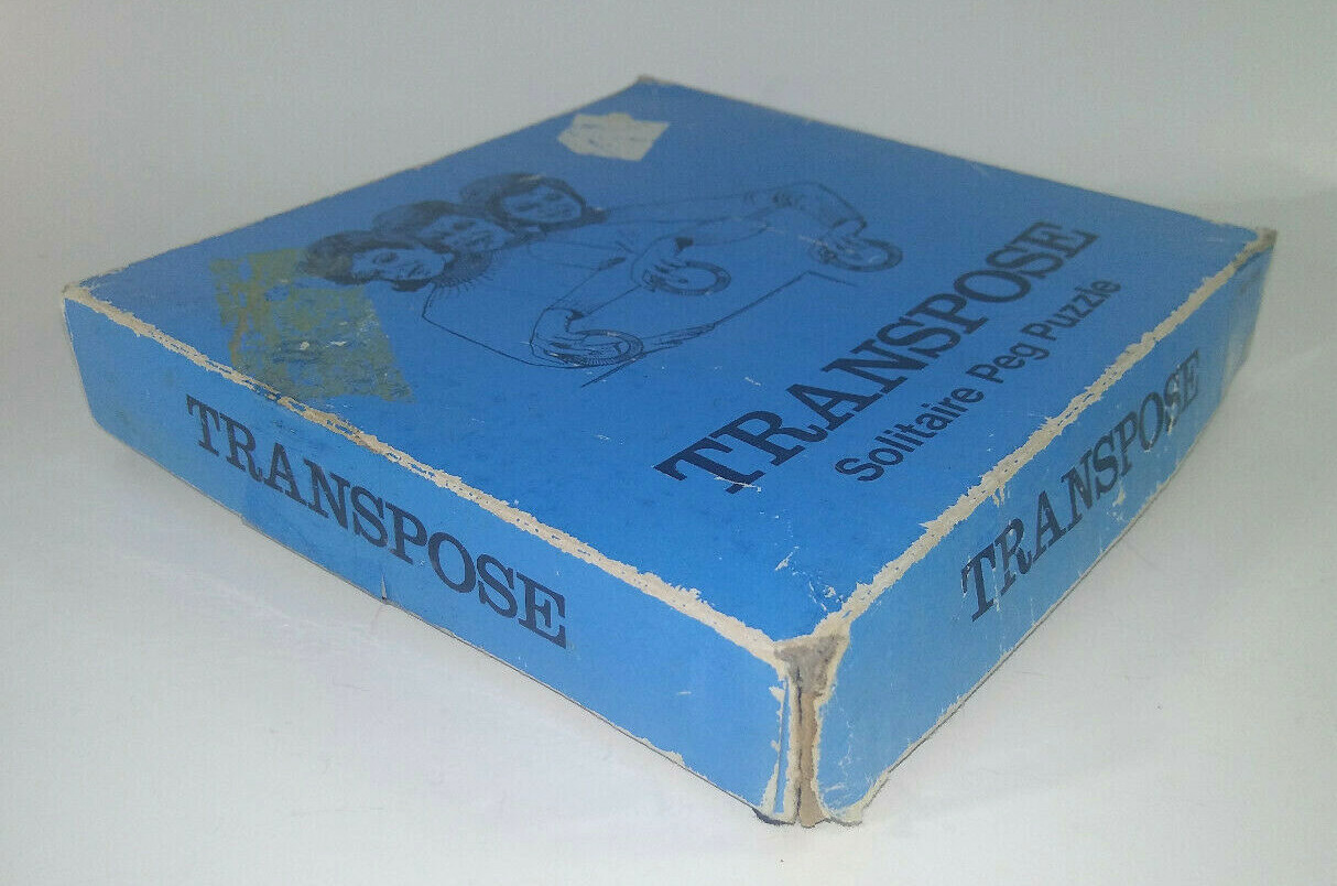Vintage Transpose Solitaire Peg Puzzle No. 113 Crisloid Plastics Inc USA Wooden