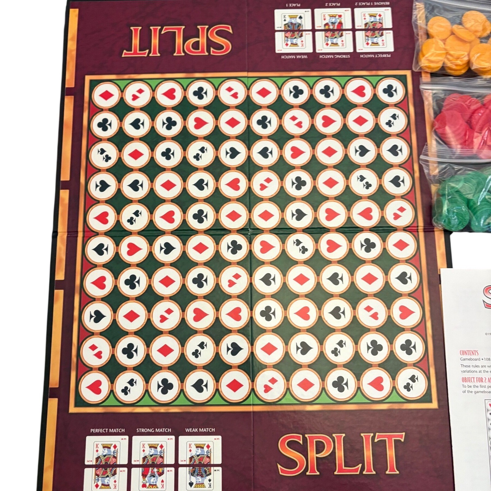Split Board Game Parker Brothers Hasbro 1999 Vintage Card Strategy Game Complete