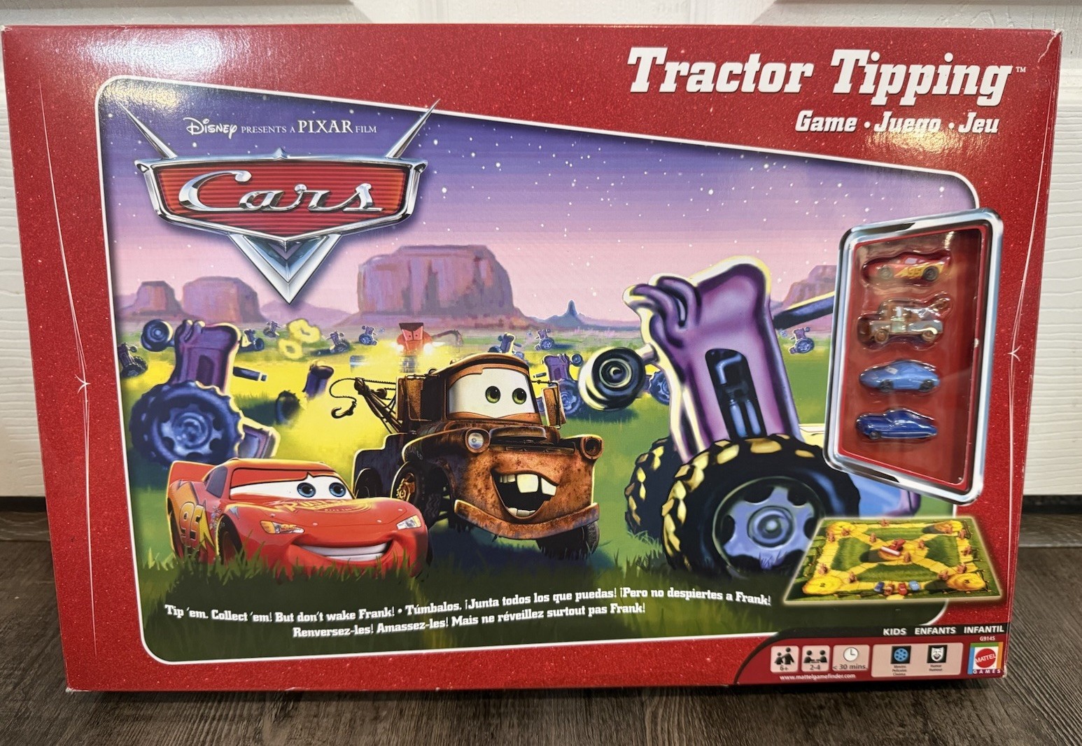 Vtg Disney Pixar Cars Tractor Tipping Board Game Mattel Open Box 2006