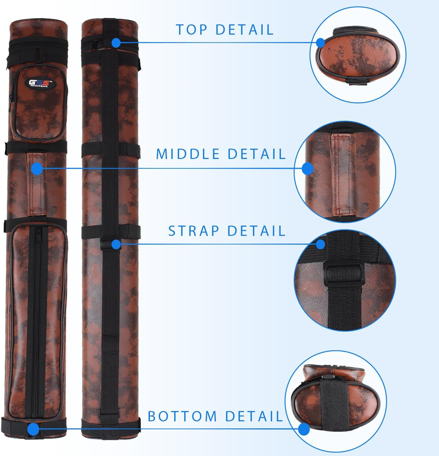 2X2 Deluxe Hard Billiard Pool Cue Stick Carrying Case, Billiard Cue Case, Billia