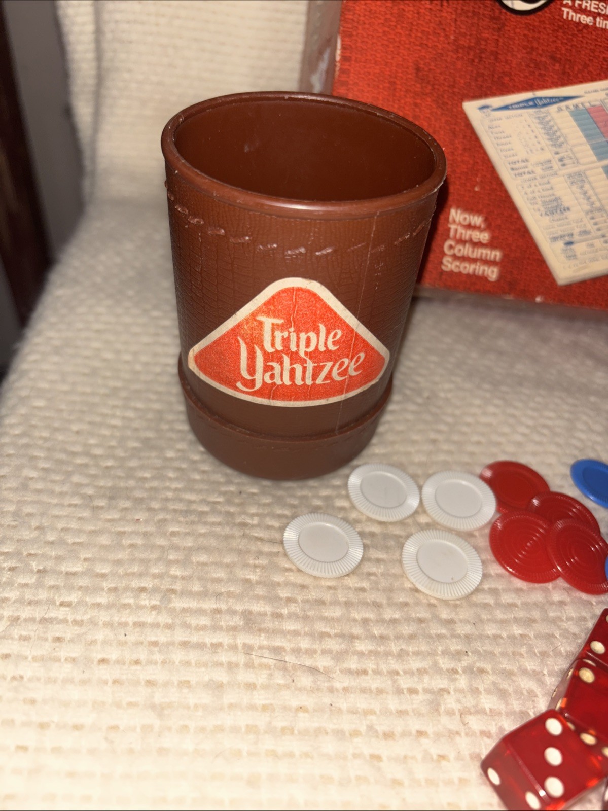 Vintage 1973 Triple Yahtzee Dice Game, No Instruction Book, Multiple Score Pads
