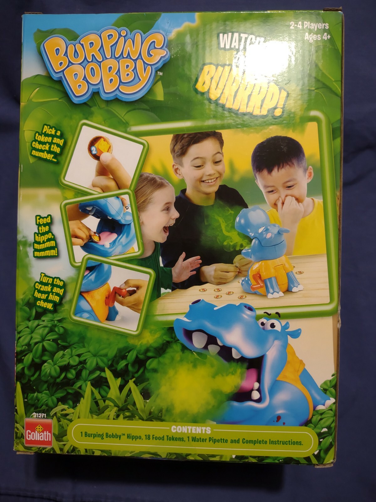 Burping Bobby Hippo Board Game by Goliath 2-4 Players Ages 4+ Boy Girl Toy New