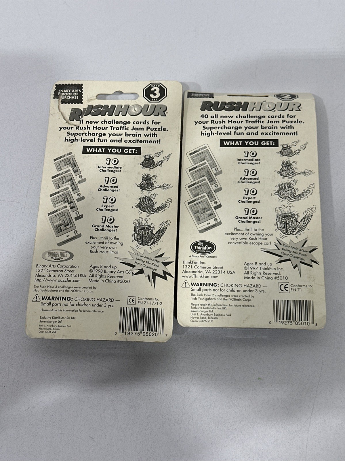 Vintage Rush Hour Traffic Jam Puzzle Add-On Card Set 2 & 3 Car Limo New & Sealed