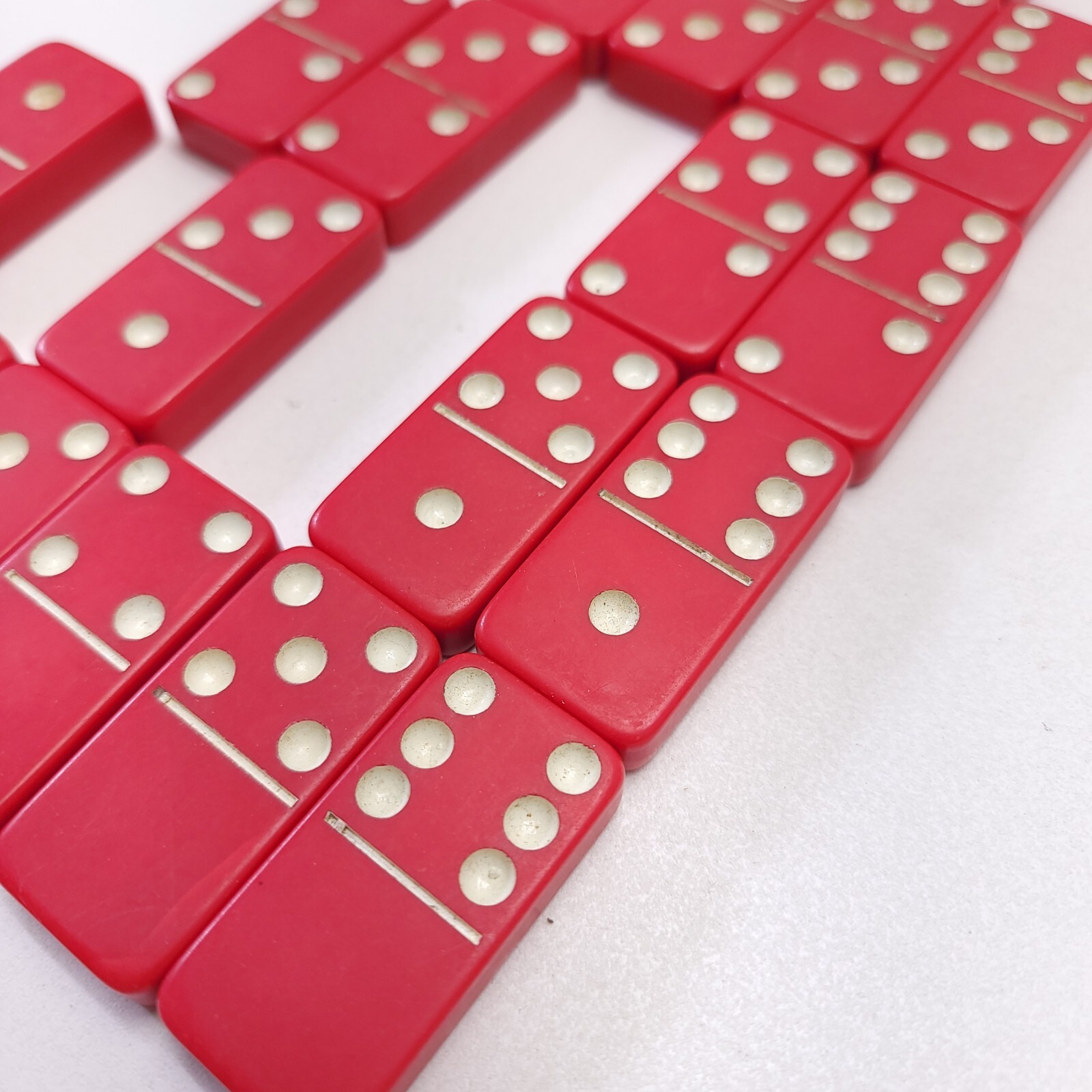 Vintage Cherry Red Dominoes 23 Incomplete Set 2″x1″x3/8″