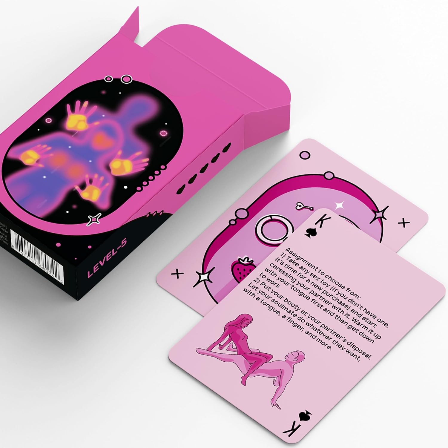 AURABOX Card Game for Couples with Adult Sexual Position: Pink (Level5)