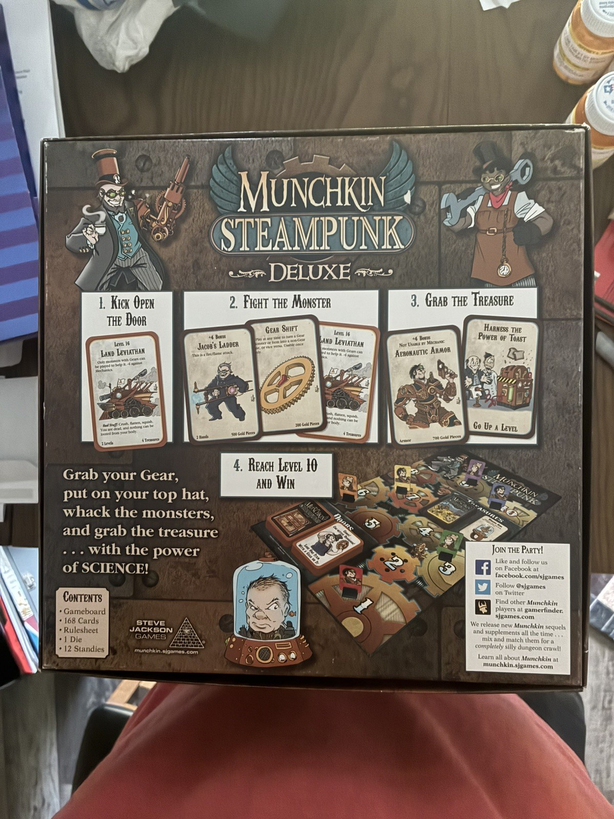 Munchkin Steampunk Deluxe Game Steve Jackson 2015 Complete