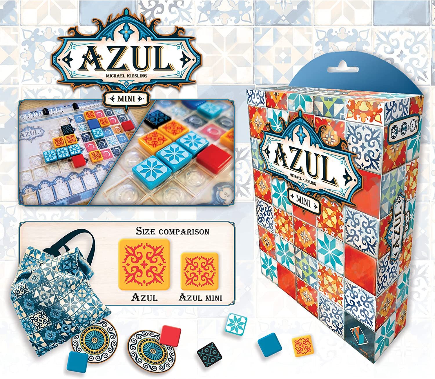 Azul Mini Board Game | Fun, Portable Tile-Placement Strategy Game