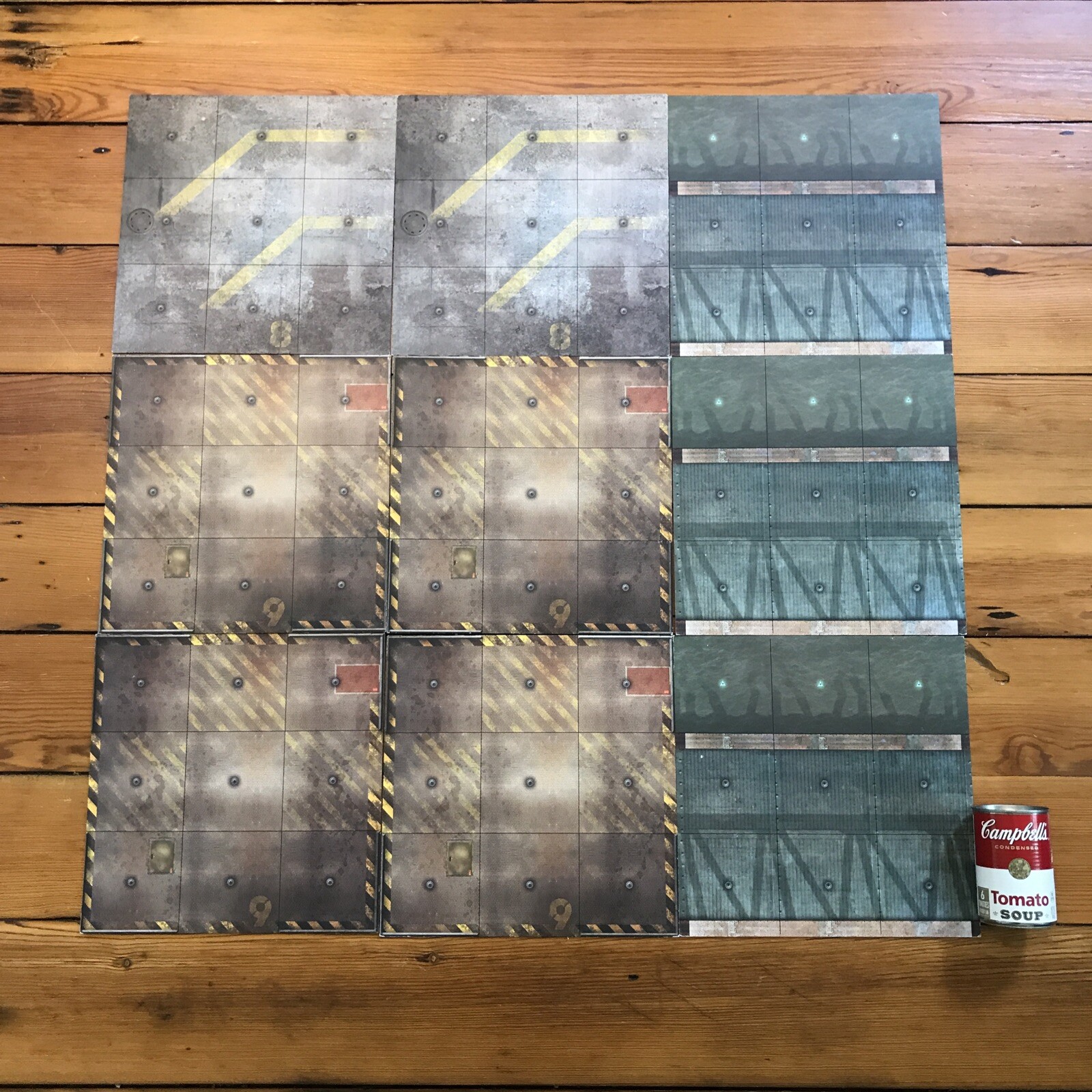 Set Lot 9 Dust Tactics 11” Square Metal Snow Landing Pads Game Boards