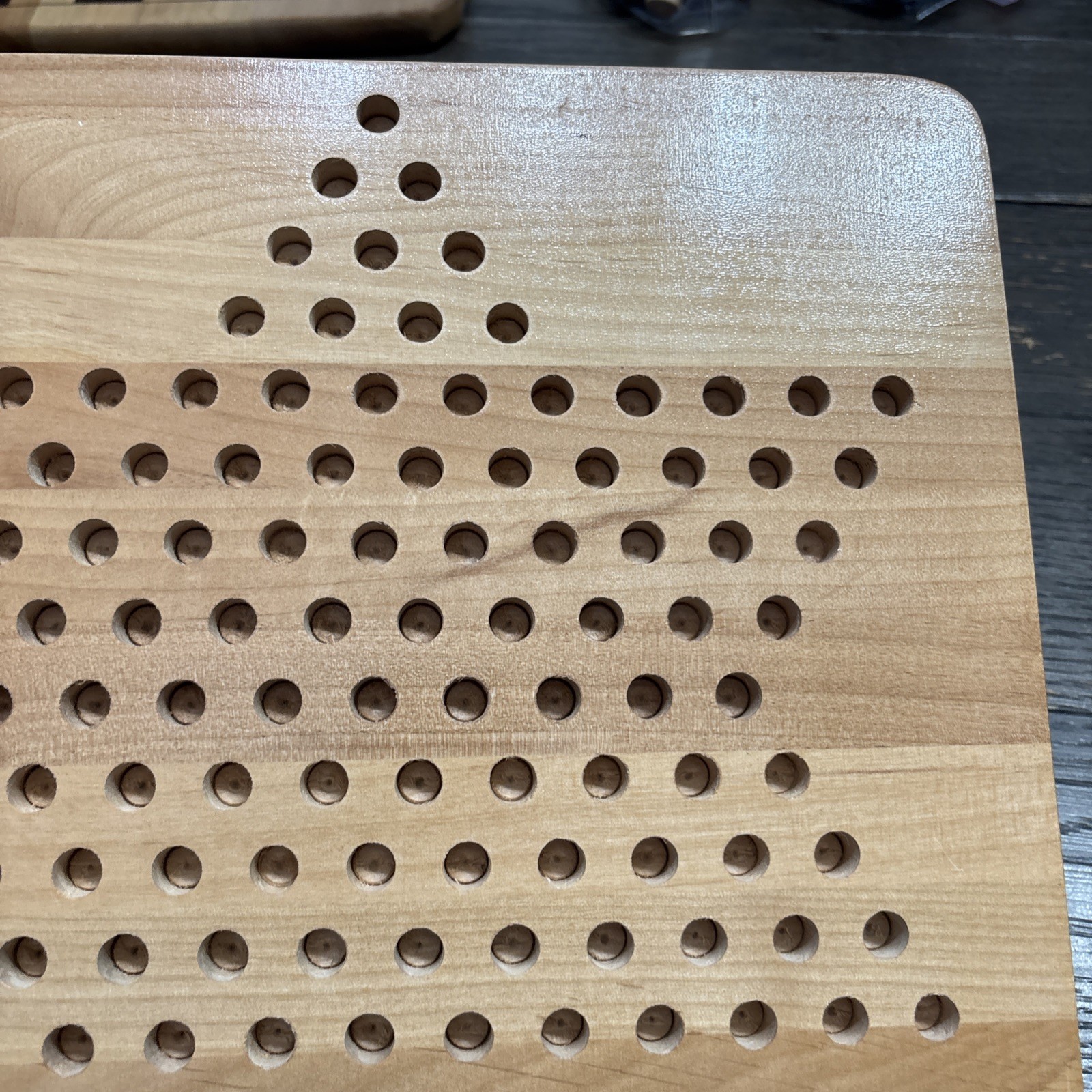 Vintage Reversible Check Board & Chinese Checker Board. 11.5” X 11.5”