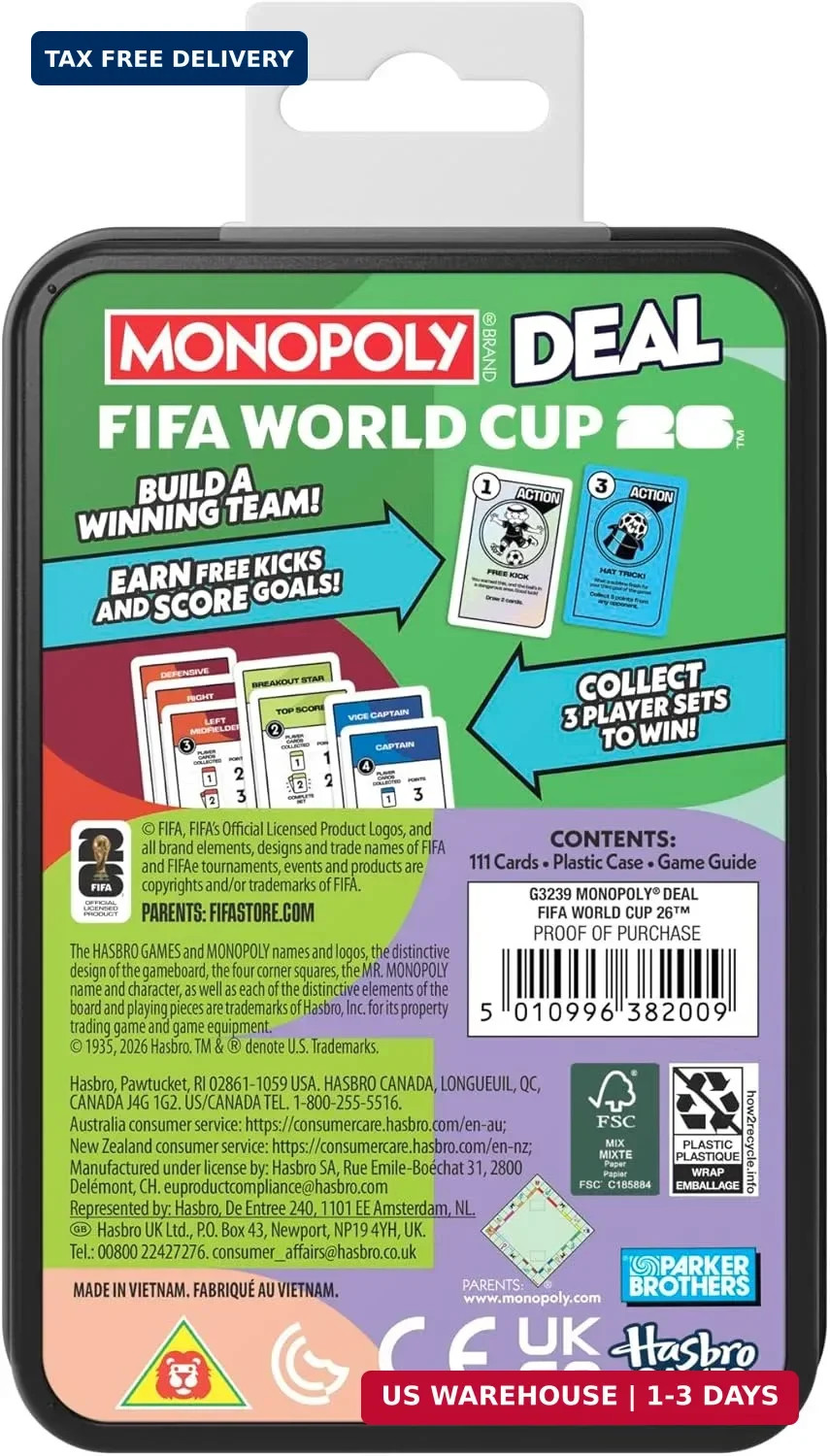 Monopoly Deal FIFA World Cup 2026 Edition Game – Officially Licensed FIFA World