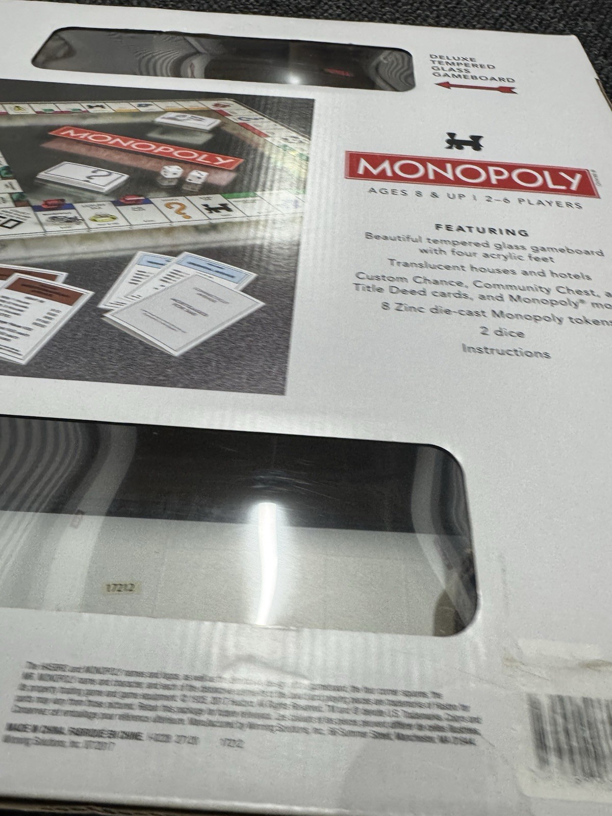 Monopoly Deluxe Tempered Glass Edition Gameboard by WS Game Company Hasbro