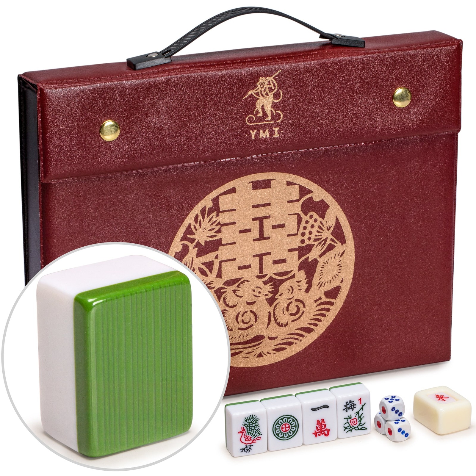 Professional Chinese Mahjong Green Bamboo Happiness 146-Tile Set FX-CM004 New