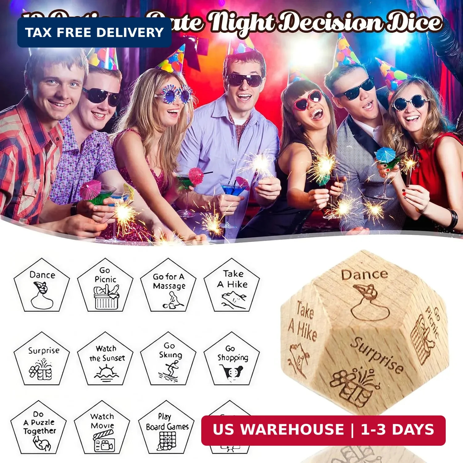 Activity Dice Couple Date Night Dice Ideas Gifts for Men Women Activity Decision