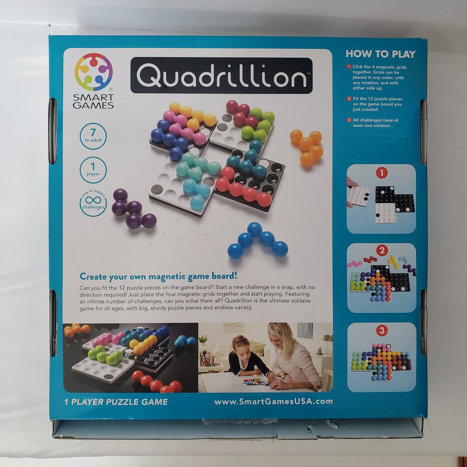 Smart Games Quadrillion Magnetic 1 Player Puzzle Logic Game Ages 7+ Box Damage