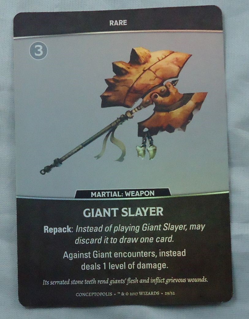 Dungeons & Dragons D&D Dragonfire Giant Slayer Axe Promo Equipment Card